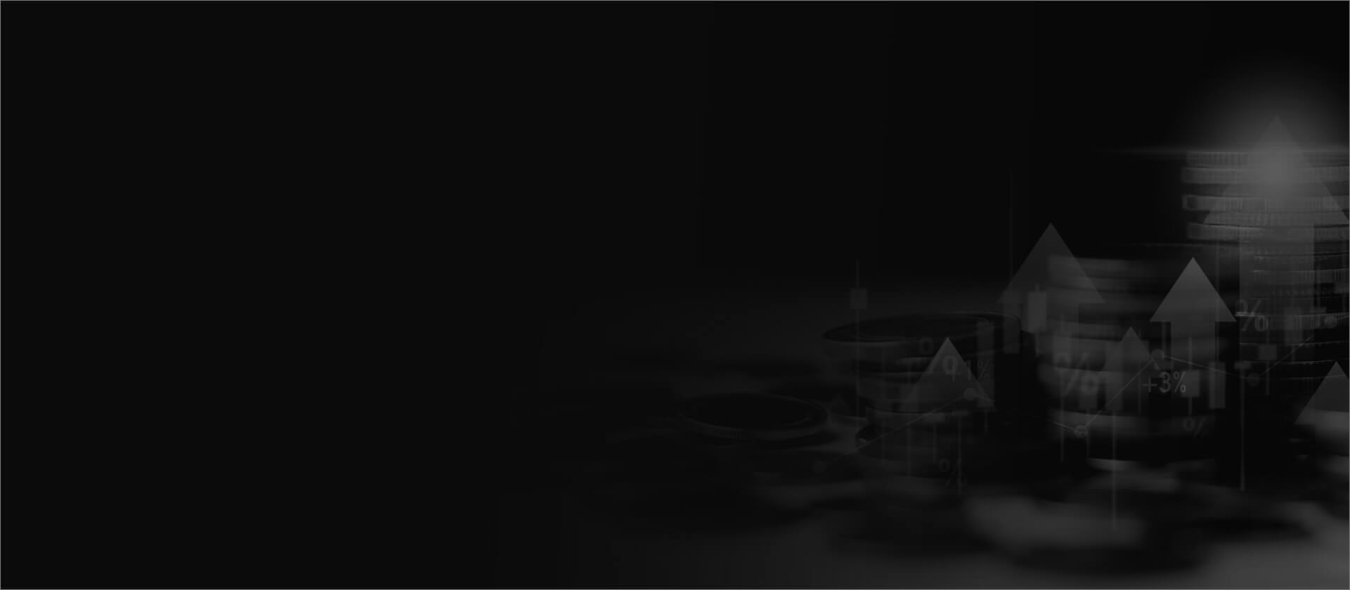 Image showing a close up of some coins and upward arrows