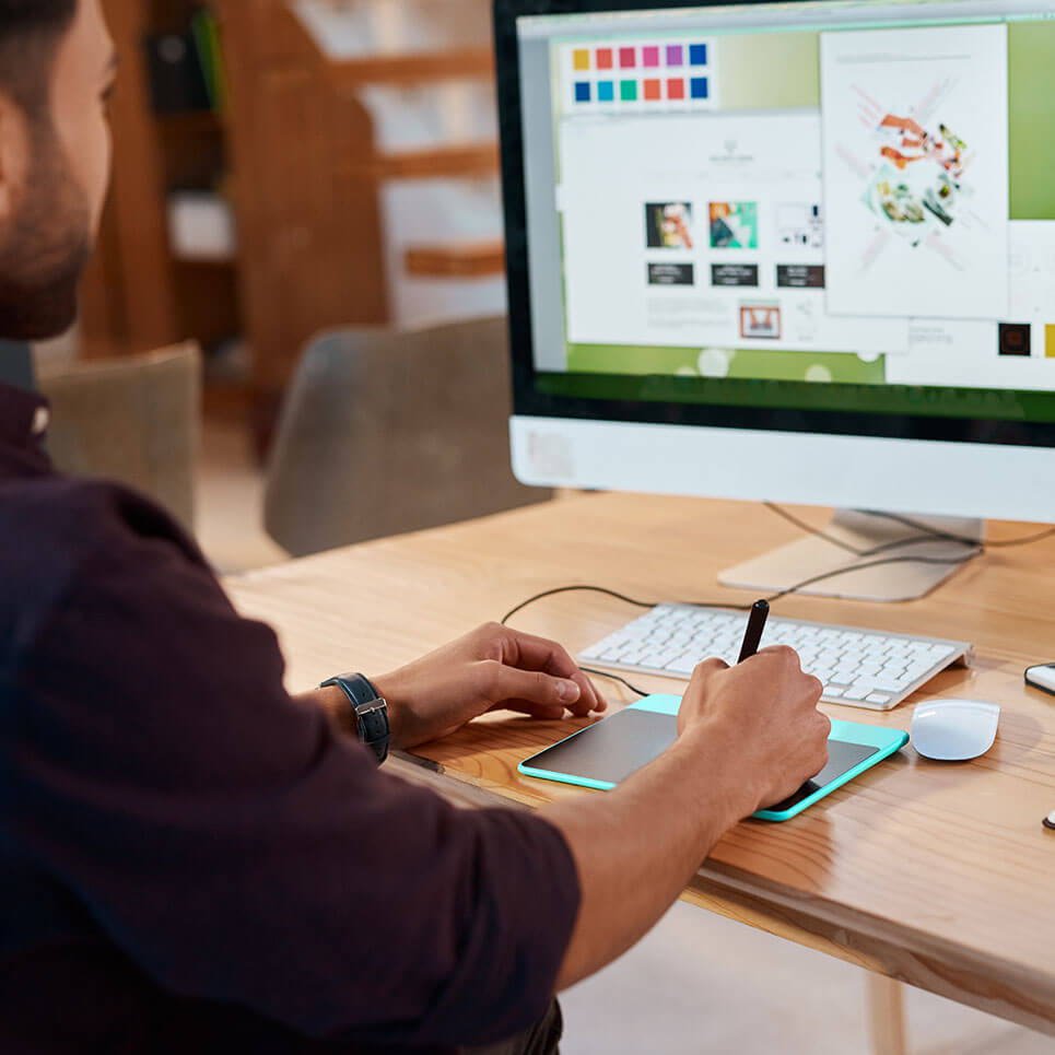 Image showing a graphic designer working